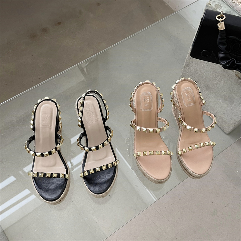 2025 New Summer Fairy Style Thick Sole One-Strap Roman Wedge Sandals for Women 10.5cm - Style a134f8