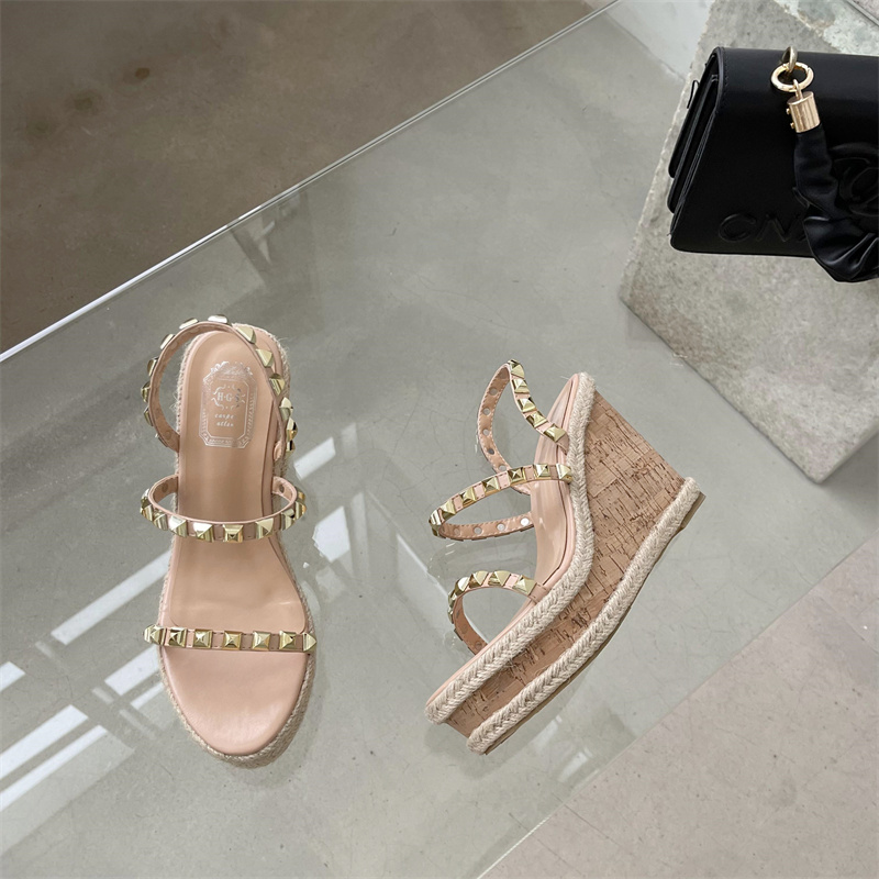 2025 New Summer Fairy Style Thick Sole One-Strap Roman Wedge Sandals for Women 10.5cm - Style a134f8 - Image 5