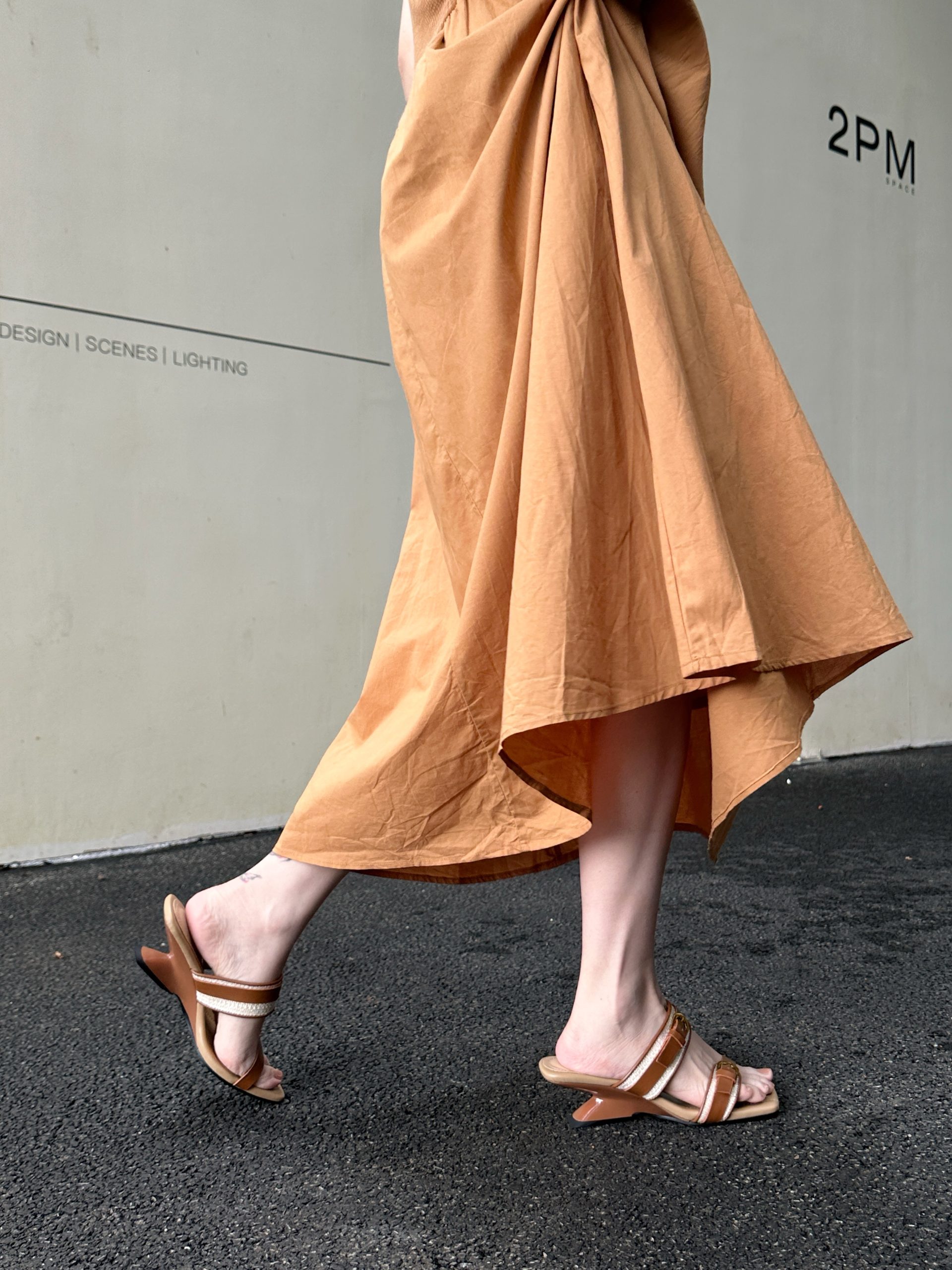 2024 Summer New Fashion Square Toe Wedge Slippers for Women Casual Solid Color Open Toe Chic Sandals - Image 3