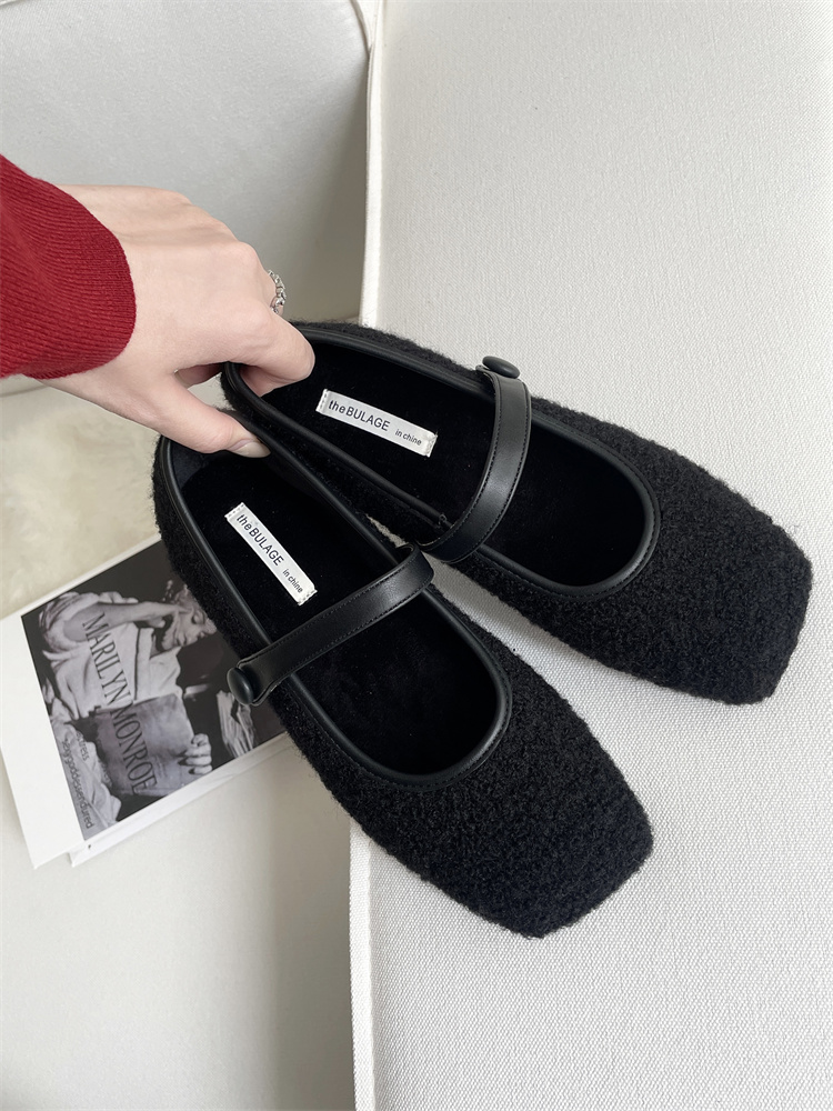 French Fairy Fluffy Mary Jane Shoes 2024 Autumn Winter Loafers Elegant Low Top Shoes - Image 2