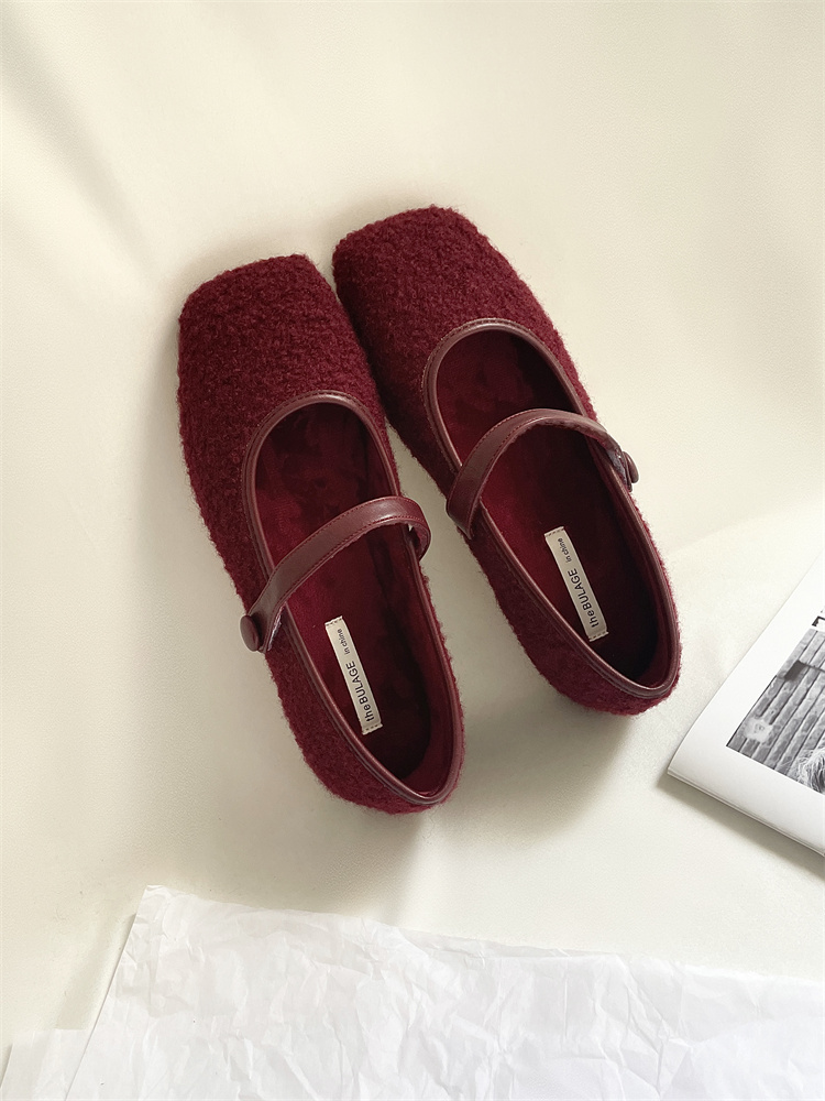 French Fairy Fluffy Mary Jane Shoes 2024 Autumn Winter Loafers Elegant Low Top Shoes - Image 4