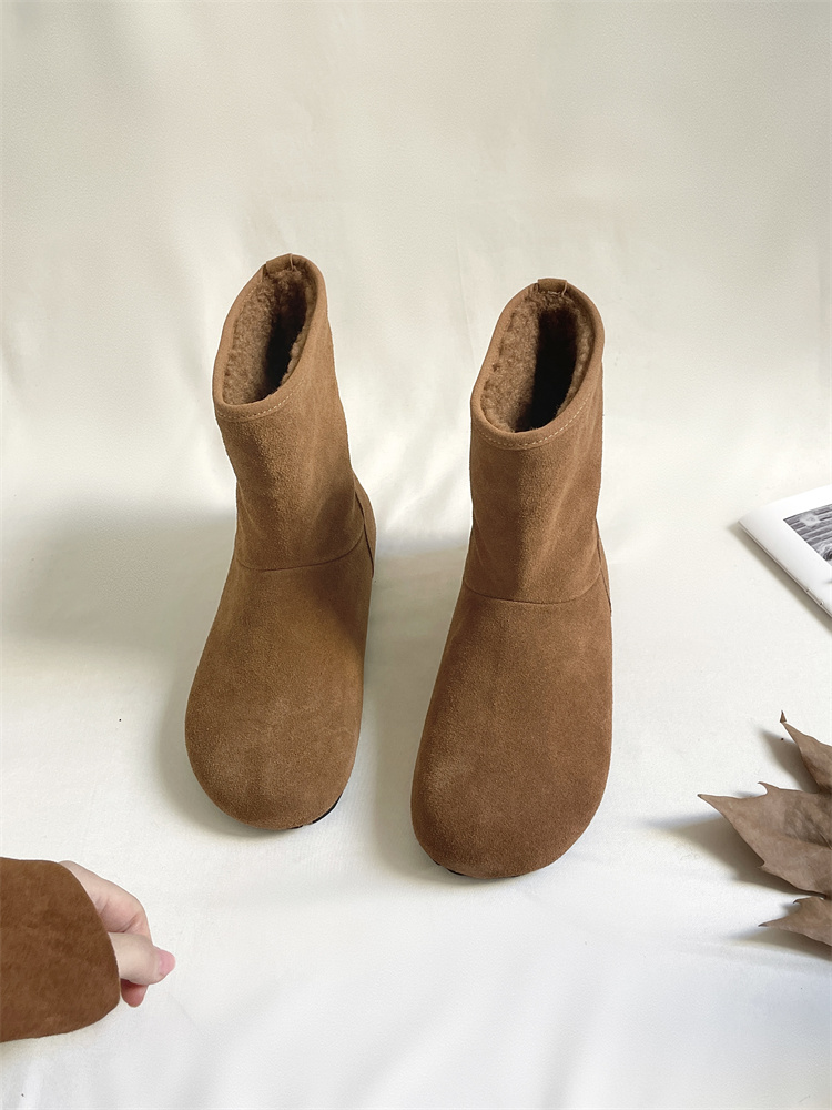 Genuine Leather Chelsea Boots Retro Martin Boots Women 2024 Winter New Korean Style Sleeve Ankle Boots - Image 4