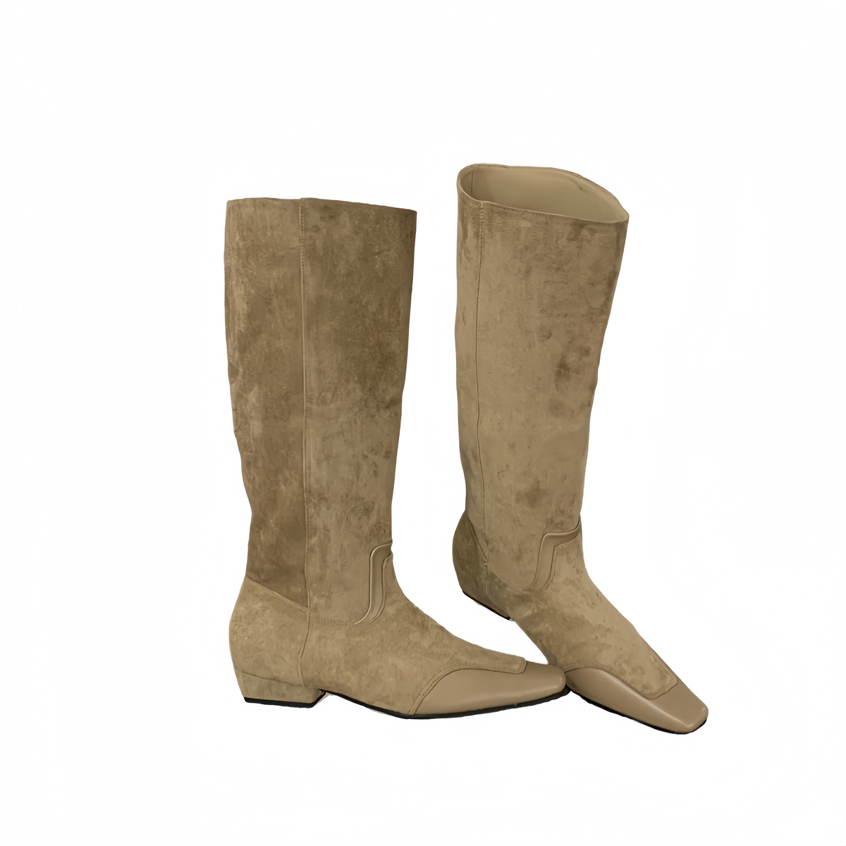 Suede Tall Boots Women 2025 Autumn Winter Square Toe Hidden Heel Chunky Heel Fashion Boots Western Cowgirl Riding Boots - Image 5