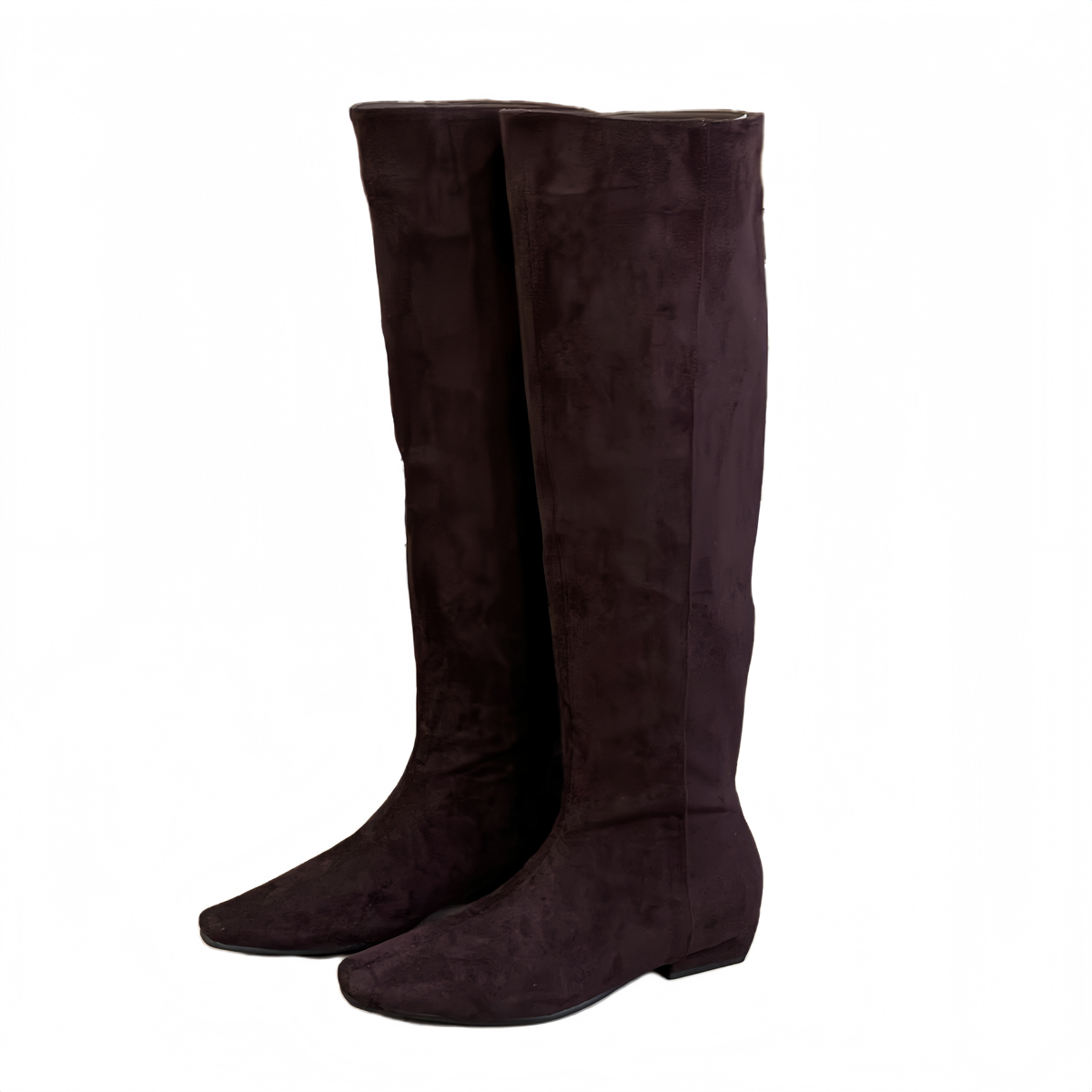 Suede Stacked Boots Mid Calf Knight Boots Women 2025 Autumn Winter Slim Tall Boots - Image 5